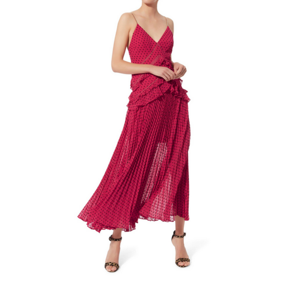 NWT Authenthic Self-Portrait Fuchsia Paneled Dress - Picture 4 of 5